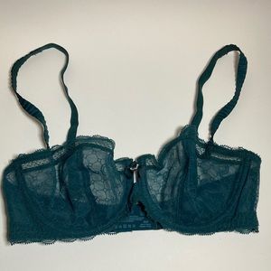 NWOT Chantelle forest green lace Bra size 34C